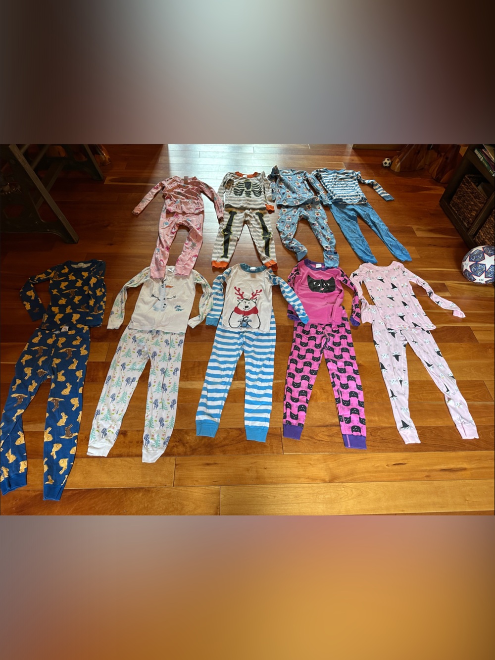 Hanna Andersson Pink Cat and Stripe Kids One-Piece Footie Pajamas